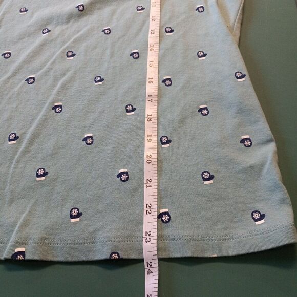 CJ Banks 1X Cotton Blue Mitten w/Snowflake 3/4 sleeve Top Cottagecore - Picture 6 of 7